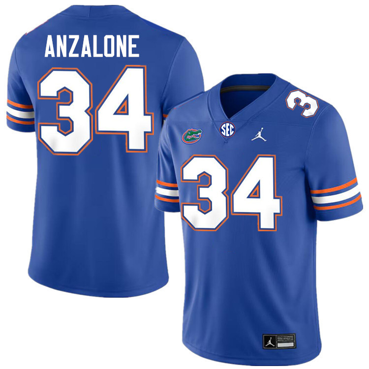 Alex Anzalone Florida Jersey,Florida Gators #34 Alex Anzalone Jersey Youth Uniforms-Royal